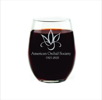 Amercian Orchid Society Enengraved Stemless Wine